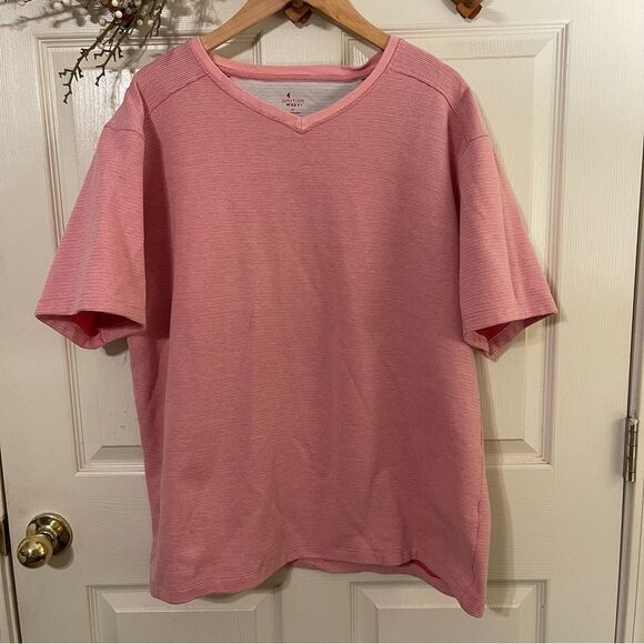 Pink Short Sleeve V-Neck Tee - Picture 1 of 4